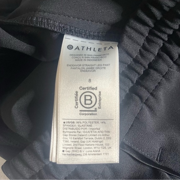 Athleta Women's Black Endeavor Drawstring Straight Leg Crop Pants Sz 8 - Picture 8 of 14